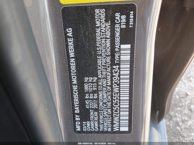 45885142 :رقم المزاد ، WMWZC5C55EWP39434 vin ، 2014 Mini Countryman Cooper S مزاد بيع