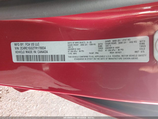 Chrysler Pacifica Limited 2026 2C4RC1GG2TR178834 Image 9