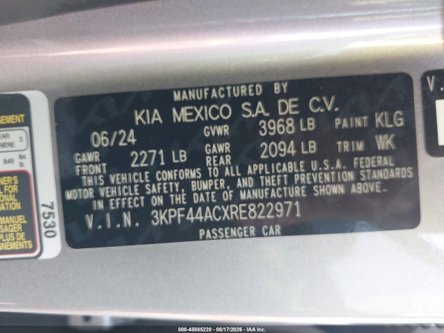 Продаж на аукціоні авто 2024 Kia Forte Gt, vin: 3KPF44ACXRE822971, номер лоту: 45885220