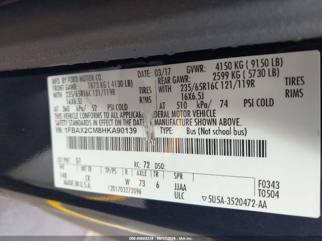 Ford Transit-350 Xlt 2017 1FBAX2CM8HKA90139 Image 9