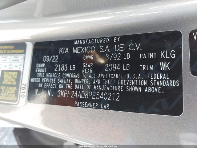 KIA Forte Lxs 2023 3KPF24AD8PE540212 Image 9