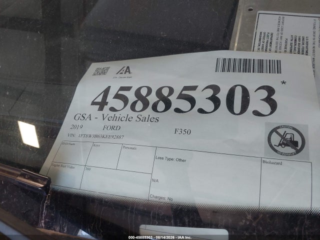 Aukcja sprzedaży 2019 Ford F-350 Xl, vin: 1FT8W3B63KEE92887, numer aukcji: 45885303