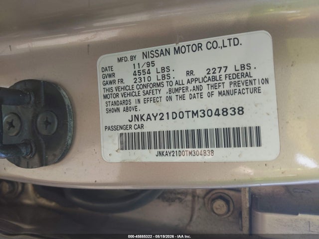Продаж на аукціоні авто 1996 Infiniti J30, vin: JNKAY21D0TM304838, номер лоту: 45885322