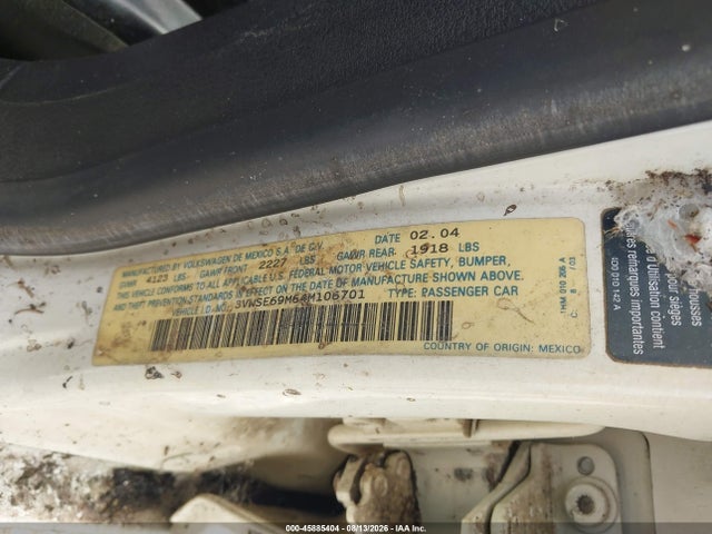 Продажа на аукционе авто 2004 Volkswagen Jetta Gls 1.8t, vin: 3VWSE69M64M106701, номер лота: 45885404