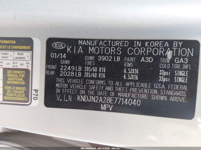 KIA Soul 2014 KNDJN2A28E7714040 Image 9