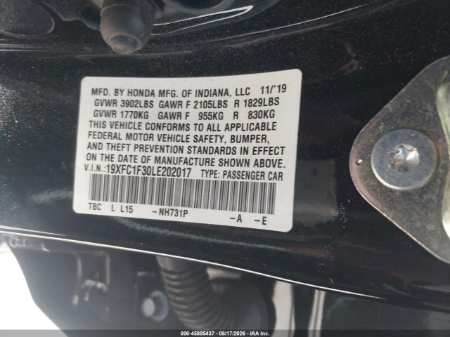 19XFC1F30LE202017 Honda CIVIC EX