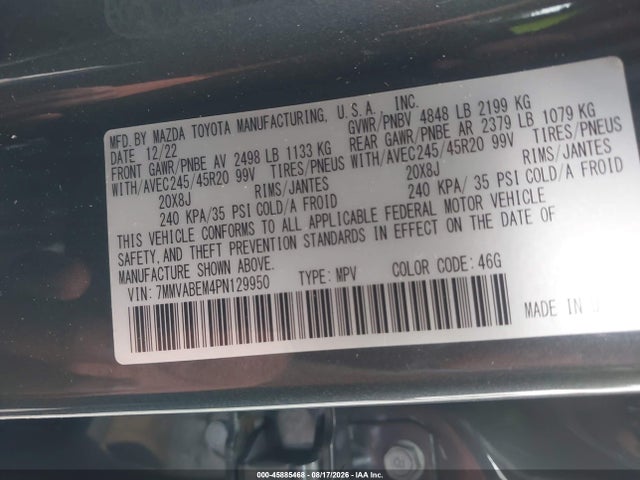 Aukcja sprzedaży 2023 Mazda Cx-50 2.5 S Premium Plus, vin: 7MMVABEM4PN129950, numer aukcji: 45885468