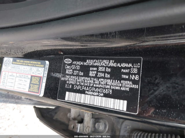 Продаж на аукціоні авто 2021 Hyundai Elantra Limited, vin: 5NPLP4AG9MH016878, номер лоту: 45885606