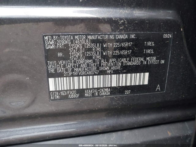 2024 Toyota Rav4 Xle მანქანა იყიდება აუქციონზე, vin: 2T3P1RFV0RC480747, აუქციონის ნომერი: 45885624