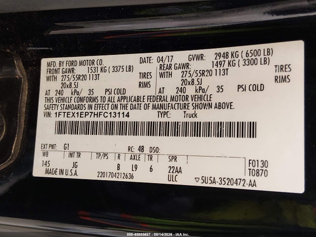 Ford F-150 Xl 2017 1FTEX1EP7HFC13114 Image 9