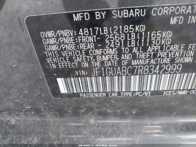 2024 Subaru Impreza Base 5-door მანქანა იყიდება აუქციონზე, vin: JF1GUABC7R8342999, აუქციონის ნომერი: 45885779