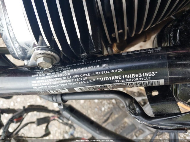 Продажа на аукционе авто 2017 Harley-davidson Flhx Street Glide, vin: 1HD1KBC19HB631553, номер лота: 45885852