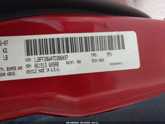 Продаж на аукціоні авто 2007 Jeep Patriot Sport, vin: 1J8FF28W47D396037, номер лоту: 45885855