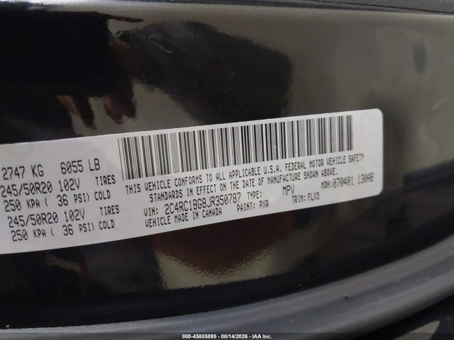 Продаж на аукціоні авто 2018 Chrysler Pacifica Touring L, vin: 2C4RC1BG8JR350787, номер лоту: 45885895