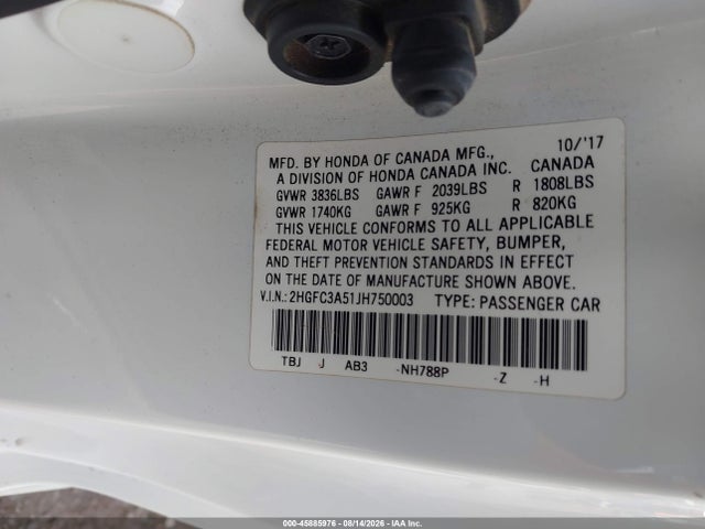 Honda CIVIC SI 2018 2HGFC3A51JH750003 Image 9