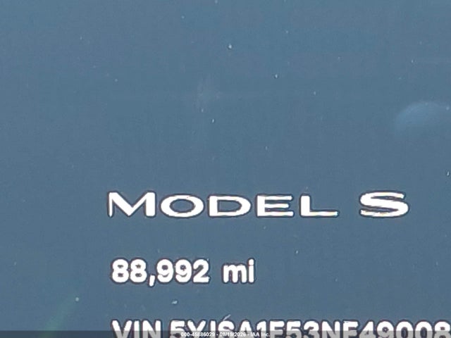 45886029 :رقم المزاد ، 5YJSA1E53NF490085 vin ، 2022 Tesla Model S Dual Motor All-wheel Drive مزاد بيع