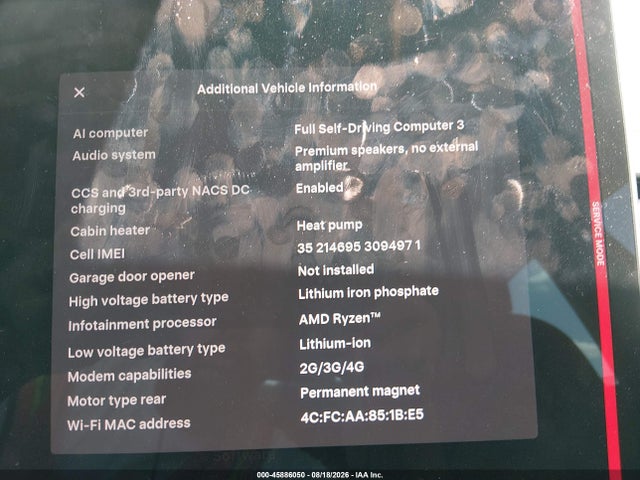Aukcja sprzedaży 2023 Tesla Model 3 Rear-wheel Drive, vin: 5YJ3E1EA8PF586612, numer aukcji: 45886050