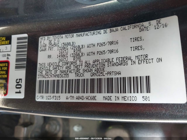 3TMAZ5CN7HM036355 Toyota Tacoma Trd Off Road