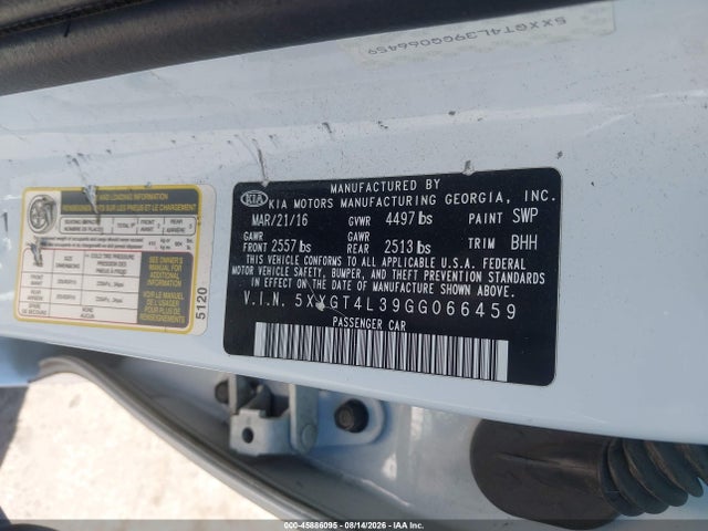 KIA Optima Lx 2016 5XXGT4L39GG066459 Image 9