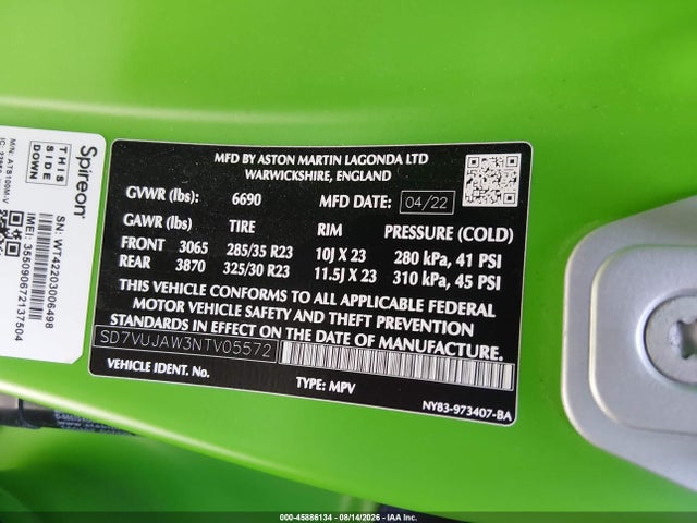 Aston Martin DBX 2022 SD7VUJAW3NTV05572 Image 9