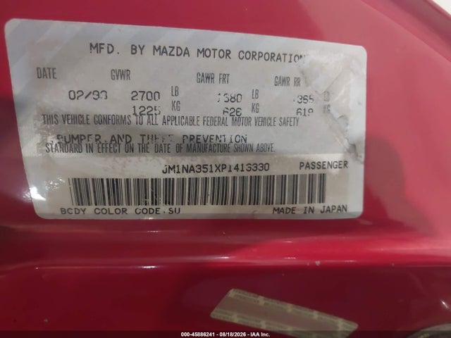 1993 Mazda Mx-5 Miata მანქანა იყიდება აუქციონზე, vin: JM1NA351XP1413330, აუქციონის ნომერი: 45886241
