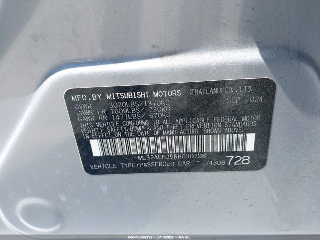 ML32AUHJ5RH030798 Mitsubishi Mirage Es/le