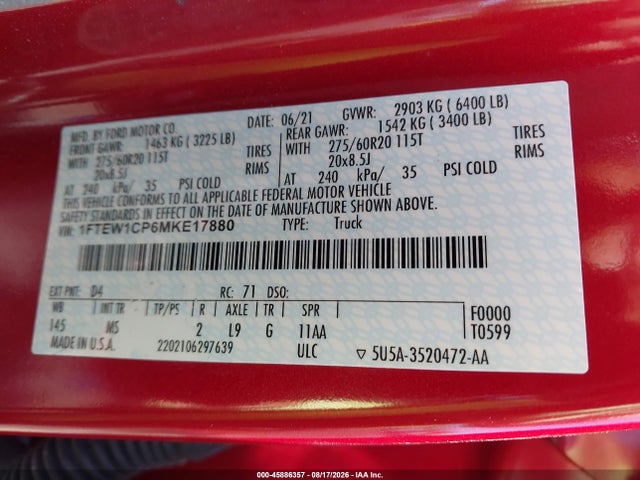 Ford F-150 Xlt 2021 1FTEW1CP6MKE17880 Image 9