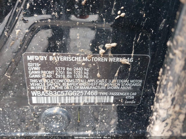 Продаж на аукціоні авто 2016 Bmw 535i Xdrive, vin: WBA5B3C57GG257468, номер лоту: 45886365