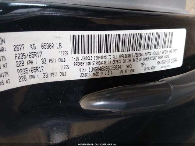 Продаж на аукціоні авто 2006 Jeep Grand Cherokee Laredo, vin: 1J4GR48K96C250341, номер лоту: 45886454