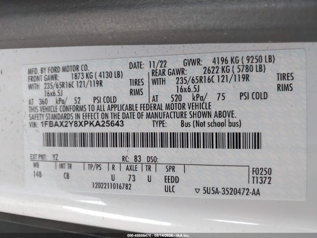 Ford Transit-350 Passenger Van Xl 2023 1FBAX2Y8XPKA25643 Image 9