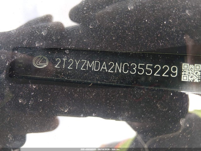 2022 Lexus Rx 350 F Sport Handling მანქანა იყიდება აუქციონზე, vin: 2T2YZMDA2NC355229, აუქციონის ნომერი: 45886509