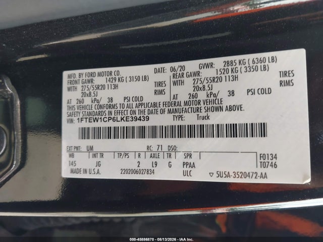 Ford F-150 Xl 2020 1FTEW1CP6LKE39439 Image 9