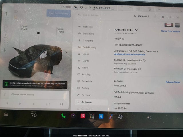 Продаж на аукціоні авто 2026 Tesla Model Y Premium/rear-wheel Drive, vin: 7SAYGDED2TF435807, номер лоту: 45886896