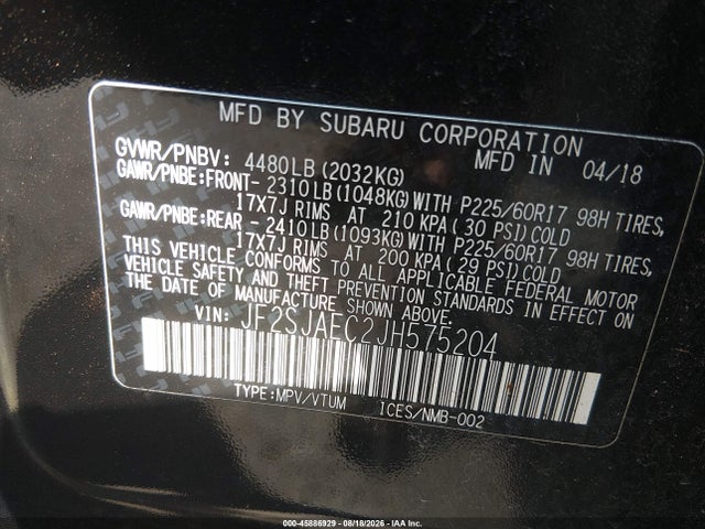 Subaru Forester 2.5i Premium 2018 JF2SJAEC2JH575204 Image 9