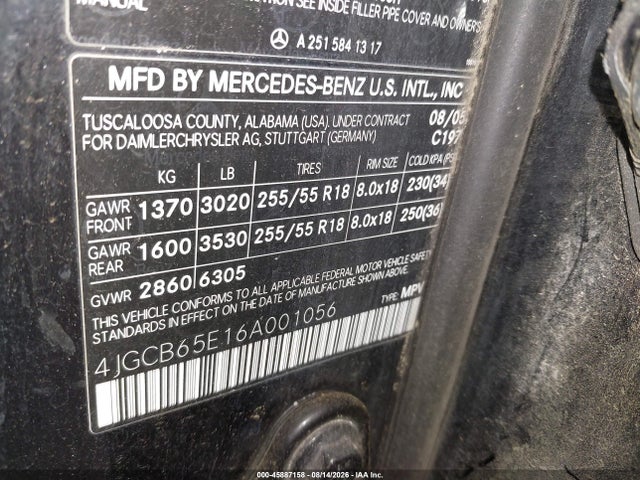 Aukcja sprzedaży 2006 Mercedes-benz R 350 4matic, vin: 4JGCB65E16A001056, numer aukcji: 45887158