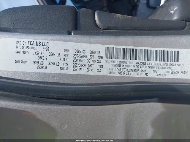 1C4RJFCT0JC499198 Jeep Grand Cherokee High Altitude 4x4