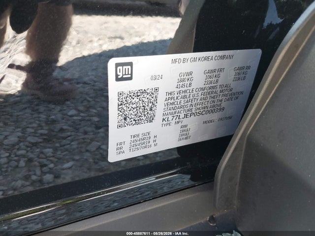45887611 :رقم المزاد ، KL77LJEP0SC000399 vin ، 2025 Chevrolet Trax Fwd 2rs مزاد بيع