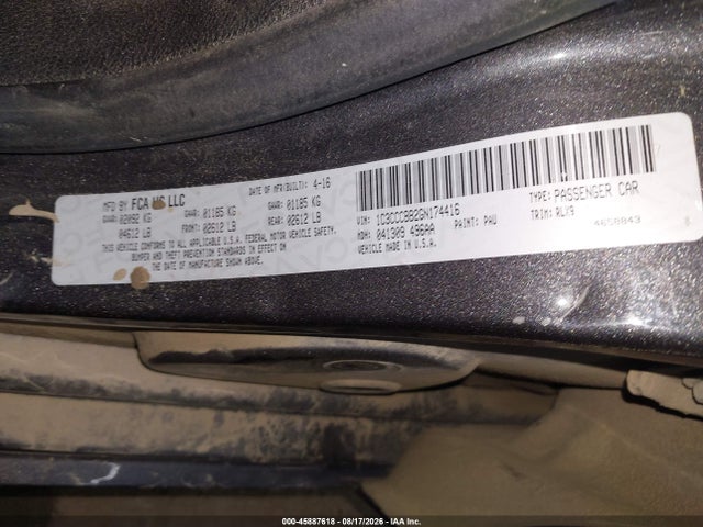 Продаж на аукціоні авто 2016 Chrysler 200 S, vin: 1C3CCCBB2GN174416, номер лоту: 45887618