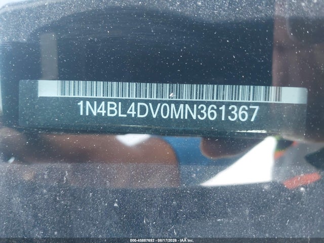 45887692 :رقم المزاد ، 1N4BL4DV0MN361367 vin ، 2021 Nissan Altima Sv Fwd مزاد بيع