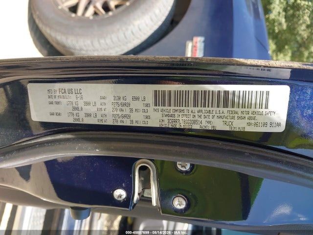Aukcja sprzedaży 2016 Ram 1500 Big Horn, vin: 3C6RR7LT8GG338514, numer aukcji: 45887699