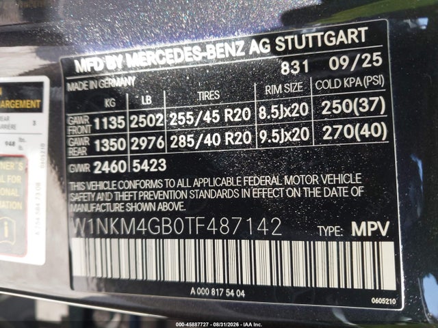Продаж на аукціоні авто 2026 Mercedes-benz Glc 300 Suv, vin: W1NKM4GB0TF487142, номер лоту: 45887727