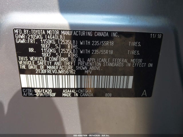 Toyota Rav4 Limited 2018 2T3DFREV0JW856162 Image 9