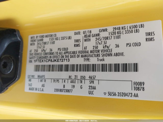 Ford F-150 Xl 2018 1FTEX1CP8JKE72713 Image 9