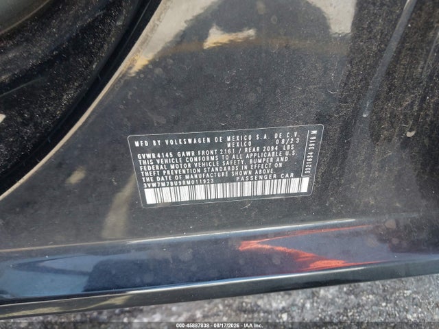 45887838 :رقم المزاد ، 3VW7M7BU9RM011923 vin ، 2024 Volkswagen Jetta 1.5t Se مزاد بيع