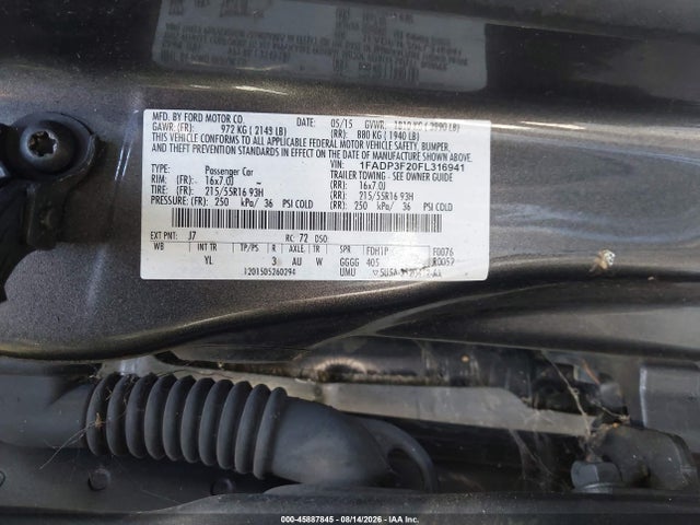 Ford FOCUS SE 2015 1FADP3F20FL316941 Image 9