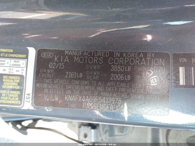 KIA FORTE LX 2015 KNAFX4A69F5413978 Image 9