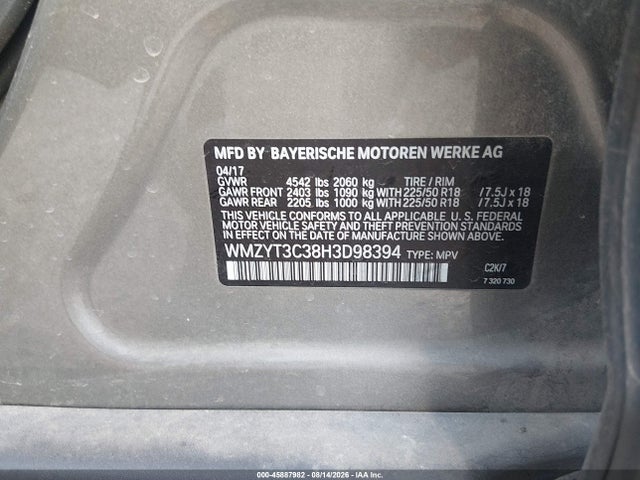Продаж на аукціоні авто 2017 Mini Countryman Cooper S, vin: WMZYT3C38H3D98394, номер лоту: 45887982