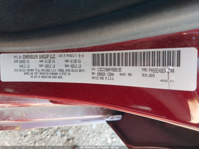 Aukcja sprzedaży 2015 Chrysler 200 Limited, vin: 1C3CCCAB0FN588195, numer aukcji: 45888159