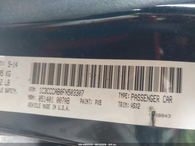 Продаж на аукціоні авто 2015 Chrysler 200 Limited, vin: 1C3CCCAB0FN503307, номер лоту: 45888242
