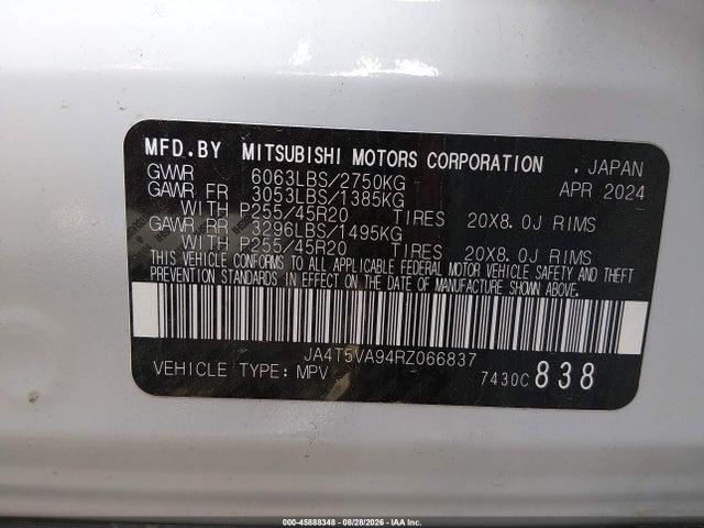 Продаж на аукціоні авто 2024 Mitsubishi Outlander Phev Se Ralliart/se S-awc, vin: JA4T5VA94RZ066837, номер лоту: 45888348